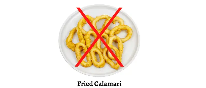 Do not fry calamari sign