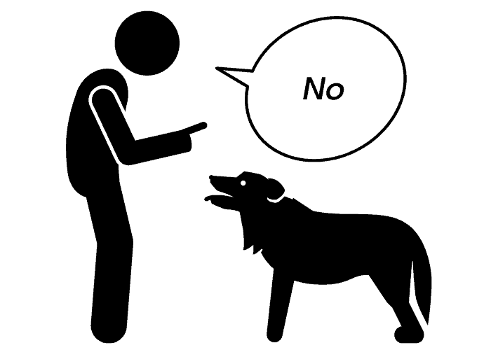 "No" dog command illustration