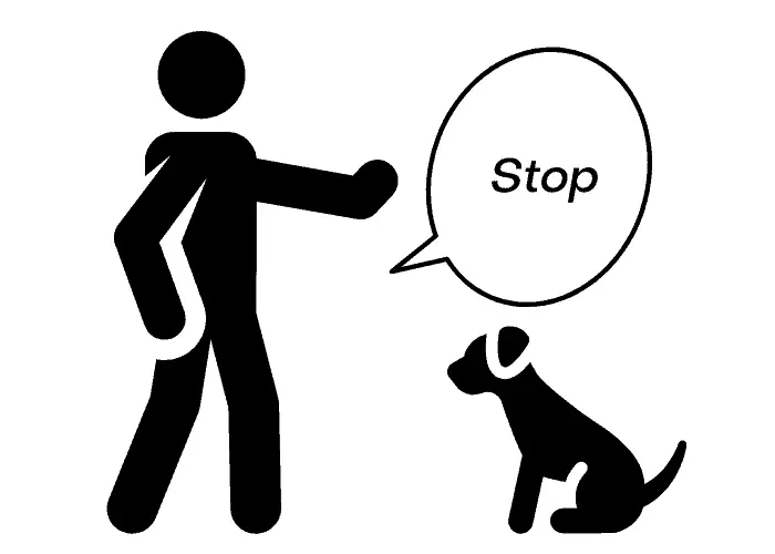 Stop dog command illustration