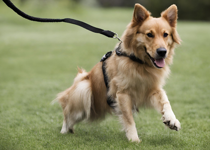 dog training with a leash