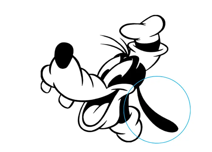 goofy's face with encircled ear