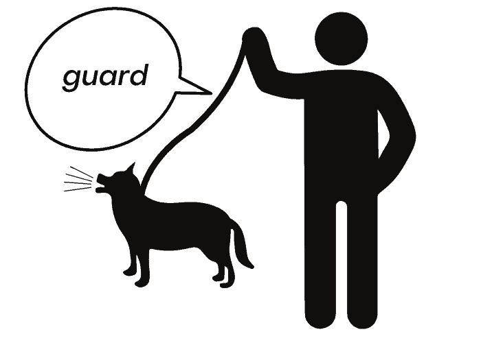 "guard" dog commands illustration