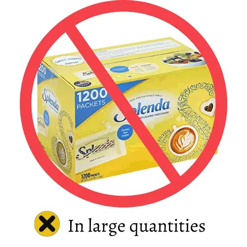 no splenda sign in large quantities