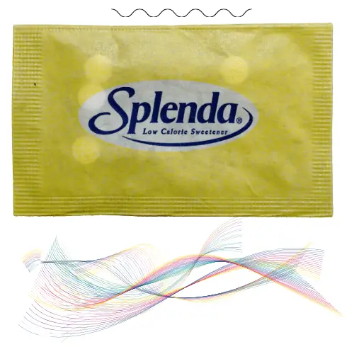 splenda sachet on white background