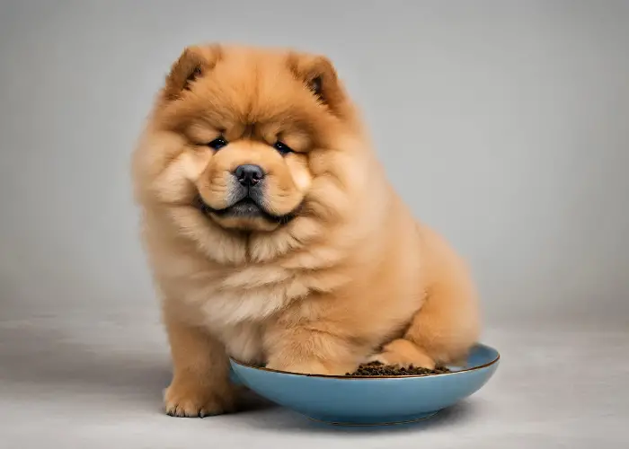 teacup chow chow sitting on a plate