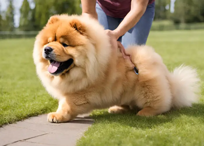 teacup chow chow training with owner